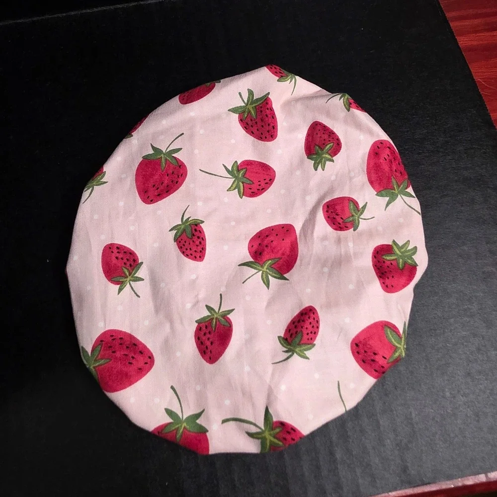Pink Strawberries Mint Green Gingham KitchenAid Mixer Mixing Bowl Cover Baking
